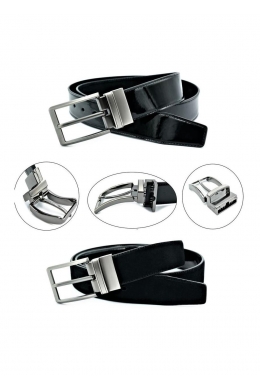 Ремінь чоловічий двосторонній Чорний