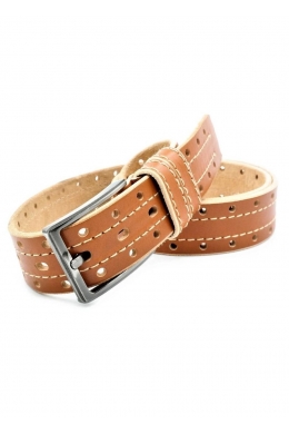 Ремінь чоловічий шкіряний рудий