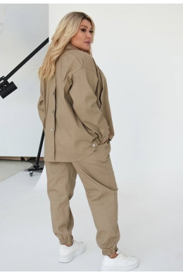 Жіночий джинсовий костюм двійка колір мокко