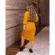 Жіноче плаття на блискавці та під пояс  гірчичного кольору