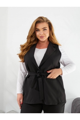 Жіночий костюм двійка жилет і штани колір чорний