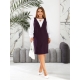 Комбіноване жіноче плаття вільного фасону колір марсала