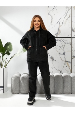 Жіночий флісовий костюм двійка колір чорний
