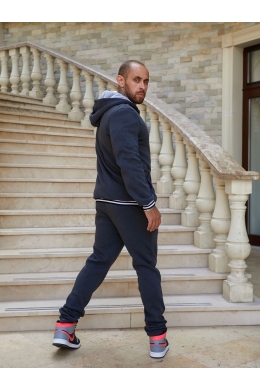 Чоловічий теплий спортивний костюм колір антрацит