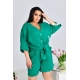 Жіночий костюм двійка з шортами колір зелений