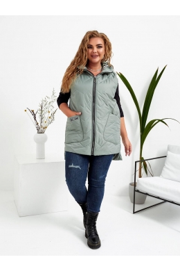 Жіночий жилетка з накладними кишенями оливкового кольору