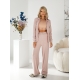 Жіночий вязаний прогулянковий костюм колір пудра