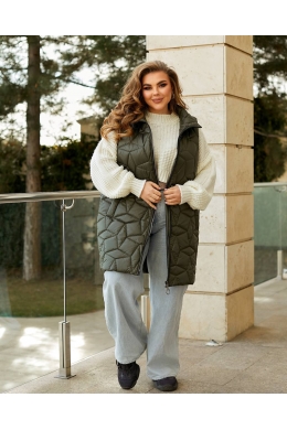 Жіноча жилетка без капюшона колір хакі