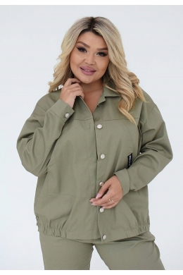 Жіночий джинсовий костюм двійка колір оливка