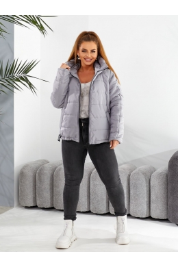 Жіноча тепла куртка бомбер колір сірий