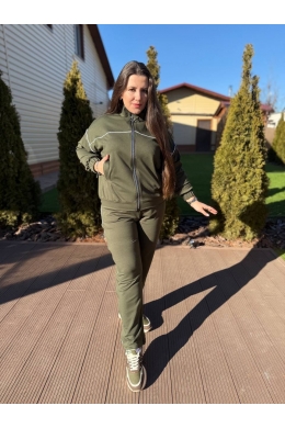 Жіночий костюм двійка колір хакі