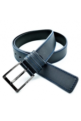 Шкіряний ремінь темно-синій 115, 120 см