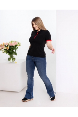 Жіноча футболка поло чорного кольору