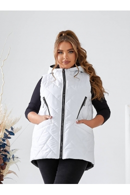 Жіноча жилетка з капюшоном колір білий