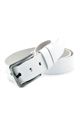 Ремінь чоловічий шкіряний Білий