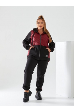 Жіночий теплий спортивний костюм колір бордовий