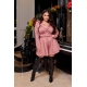 Жіночий костюм двійка жакет і спідниця-шорти рожевого кольору