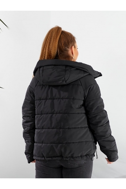 Жіноча тепла куртка бомбер колір чорний