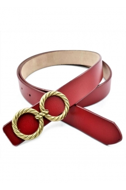 Жіночий шкіряний ремінь Червоний