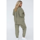 Жіночий джинсовий костюм двійка колір оливка