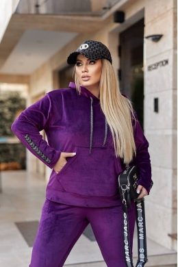 Жіночий костюм велюровий колір фіолетовий