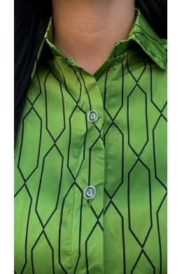 Жіночий костюм двійка блуза та штани колір салатовий