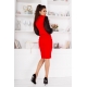 Жіночий костюм із класичною спідницею з жилетом червоного кольору