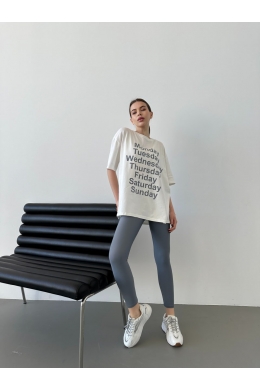 Жіночий костюм двійка з лосинами колір сірий