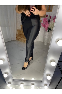 Жіночі жіночі на широкому поясі з боків вставки з еко-шкіри чорного кольору