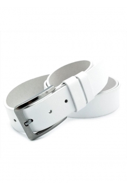 Ремінь чоловічий шкіряний Білий