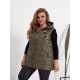 Жіночий стьобаний жилет прямого крою з кишенями на змійці колір хакі
