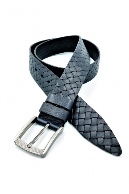 Ремінь чоловічий шкіряний темно-синій