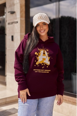 Жіноче тепле худі колір винний