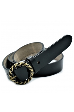 Жіночий шкіряний ремінь чорний