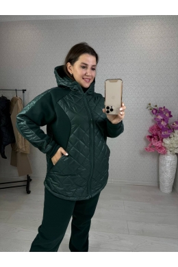 Жіночий костюм двійка колір смарагдовий