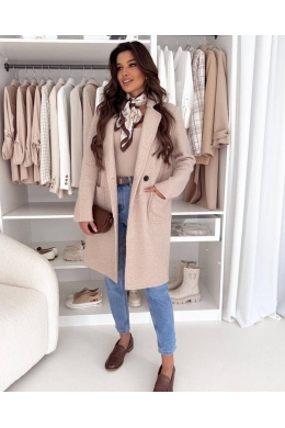 Жіноче демісезонне пальто бежевого кольору