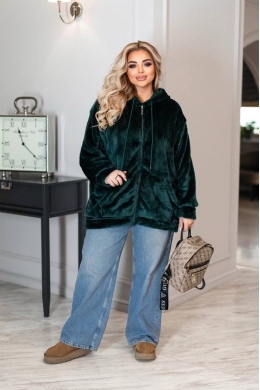 Жіноча кофта на змійці смарагдового кольору
