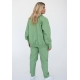 Жіночий джинсовий костюм двійка колір оливка