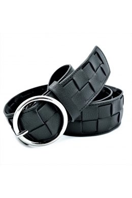 Шкіряний жіночий ремінь Чорний