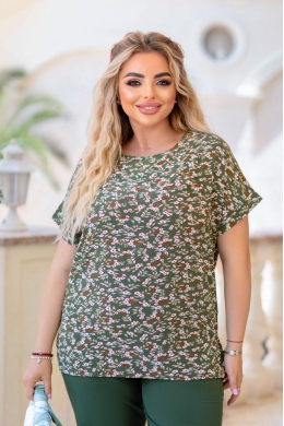 Жіночий костюм двійка із софту колір хакі