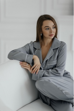 Жіноча піжама шовк Армані Jesika сірого кольору