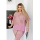 Жіночий костюм двійка з кишенями кольору фрез