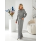 Жіночий вязаний прогулянковий костюм колір сірий