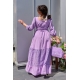 Жіноче комбіноване плаття максі колір бузковий