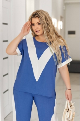 Жіночий костюм двійка джинсового кольору