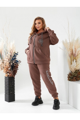 Теплий жіночий костюм на флісі колір мокко