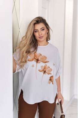 Жіночий костюм двійка з блузою кольору мокко