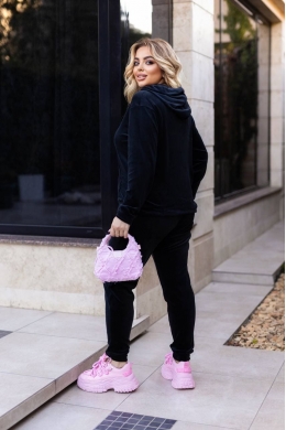 Жіночий костюм з велюру колір чорний