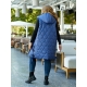 Подовжена жіноча демісезонна жилетка колір джинс