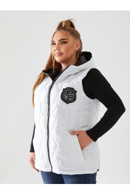 Жіноча жилетка з капюшоном колір білий